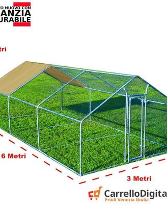 Gabbia Galline 3x6 m x h 2 m – 18 mq – beige