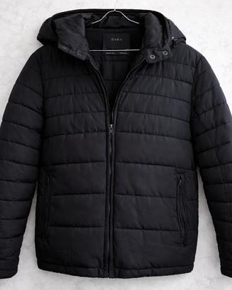 Giubbotto Zara Uomo L Nero Imbottito Cappuccio