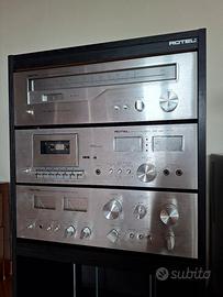 Rotel impianto amplificatore cassette tuner mobile