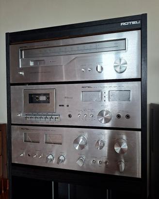 Rotel impianto amplificatore cassette tuner mobile
