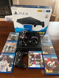 Playstation 4 slim 1TB con 2 pad e 8 giochi