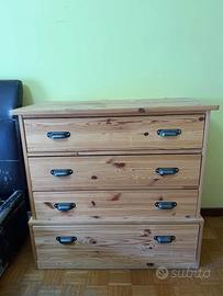 Cassettiera in legno massello