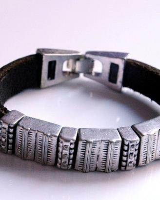 Bracciale bigiotteria vintage mattoni metallo