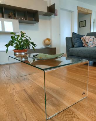 Tavolino Natuzzi stile moderno in vetro 