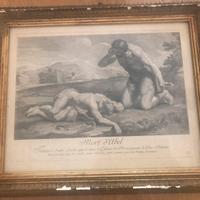 Stampa originale Morte di Abele 1740 c.a.
