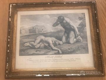 Stampa originale Morte di Abele 1740 c.a.