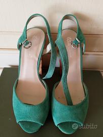 scarpe verdi camoscio 