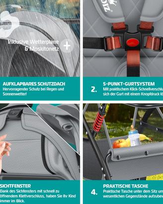 Passeggino Sportivo Pieghevole Ruote 360