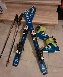 Sci scarponi bastoncini bambino