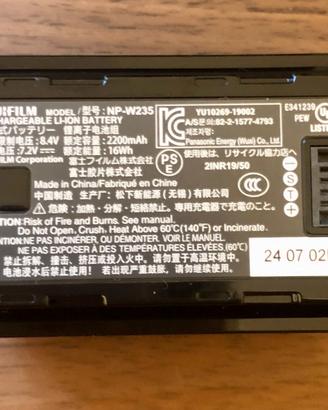 Batteria al litio Fujifilm