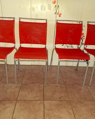 4 Sedie Originali Calligaris Rosse | Design Italia