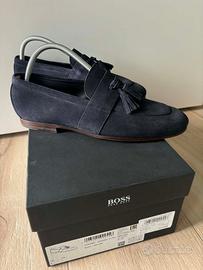 MOCASSINI LOAFERS BOSS IN PELLE SCAMOSCIATA 40 NUO