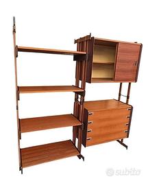 Parete libreria in teak ed ebano anni 60'