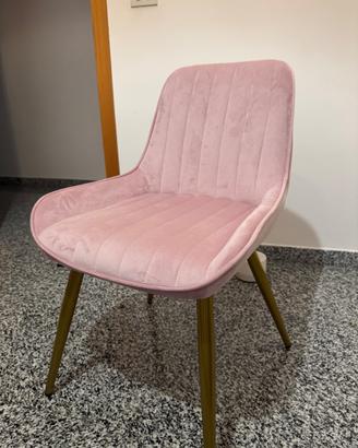 Sedia in velluto rosa