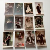 Lotto di 12 Cartoline Vintage Uomini  ORIGINALI