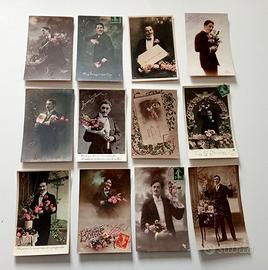 Lotto di 12 Cartoline Vintage Uomini  ORIGINALI