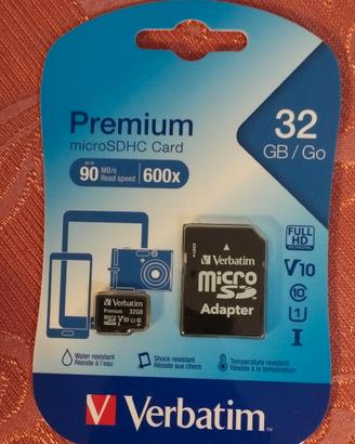 scheda di memoria microSDHC Verbatim Premium da 32