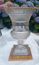 Vaso in cristallo di Boemia e bronzo
