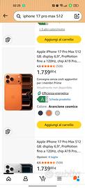 iPhone 17 pro max 512 Orange (Nuovo)