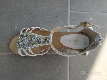 Sandalo gioiello Poggio Dolce a zeppa bassa