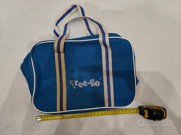 borsa frigo blu e bianca lunga 28 cm