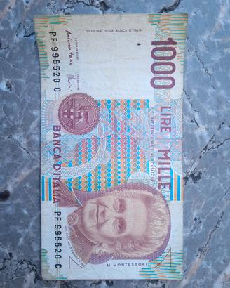 1000 Lire M. Montessori Antonio Fazio 