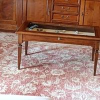 consolle contenitore in legno e vetro