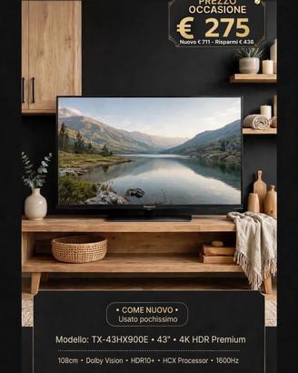 TV PANASONIC 43" 4K COME NUOVA  €300