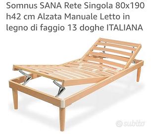 Reti singole alzata manuale in faggio naturale