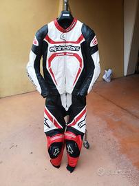tuta moto 52 Alpinestars divisibile in pelle