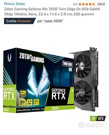 Scheda Video RTX 3050 8GB OC - Usata (come nuova)