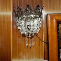 Coppia porta lampadine vetro/ottone