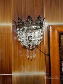 Coppia porta lampadine vetro/ottone