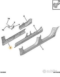 Lamierato sottoporta interno sinistro citroen c5