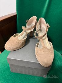 Scarpe con tacco in finto camoscio Nero Giardini