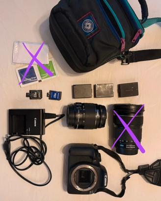 KIT CANON EOS 2000D + batt, caric, obb, zaino, sim