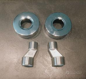 Coppia raccordi eccentrici inox AISI304 con rosoni