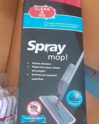 Scopa spray per lavare pavimento +6 panni microfi