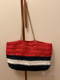 Borsa in rafia multicolor