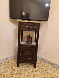 Mobiletto Antico in Legno con Piano in Marmo