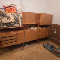 Parete attrezzata antiquariato anni 60