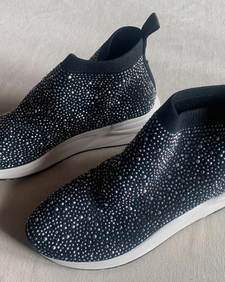 CafèNoir IDA900 sneakers strass nere donna 37