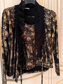 camicia Cannella nera e oro