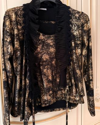 camicia Cannella nera e oro