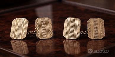 Esclusivi antichi gemelli Inglesi oro 9ct su argen