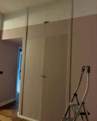 Ante armadio a muro e soppalco in legno