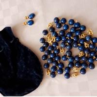 Set-collana+ orecchini, lapislazzulli, inserti oro