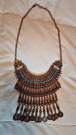 collana boho vintage con monete egiziane 