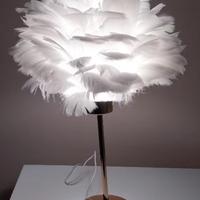 Set n.2 Lampade con piume artificiali bianche 