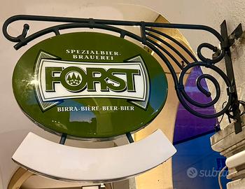 Insegna FORST Birra con staffa in ferro battuto